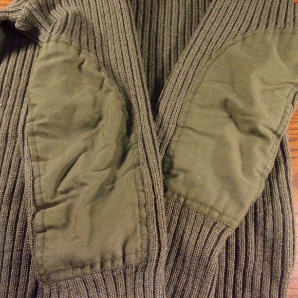 sz40 US MARINE CORPS USMC GREEN KNIT SWEATER SERVICE WOOL OLIVE GREEN SI 718 - Picture 10 of 12